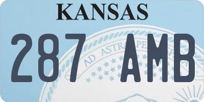 KS license plate 287AMB