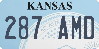 KS license plate 287AMD