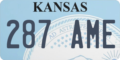 KS license plate 287AME