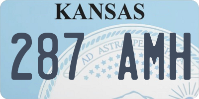 KS license plate 287AMH