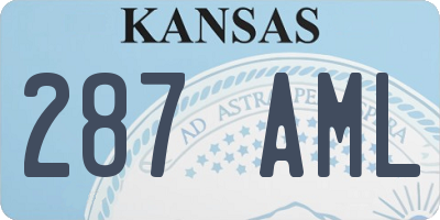 KS license plate 287AML