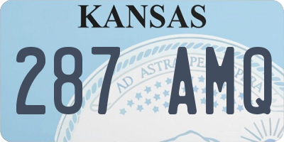 KS license plate 287AMQ