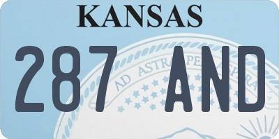 KS license plate 287AND