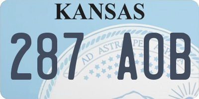 KS license plate 287AOB