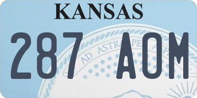 KS license plate 287AOM