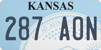 KS license plate 287AON