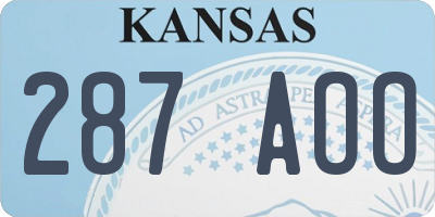 KS license plate 287AOO