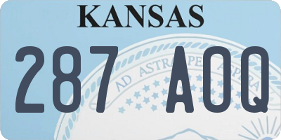 KS license plate 287AOQ