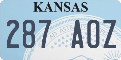 KS license plate 287AOZ