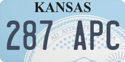 KS license plate 287APC