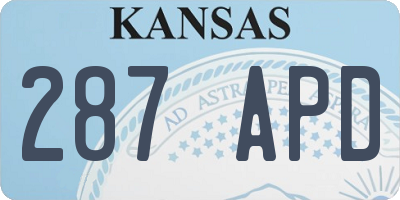 KS license plate 287APD