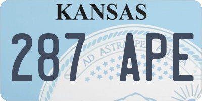 KS license plate 287APE