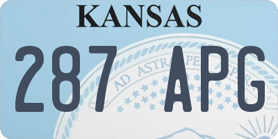 KS license plate 287APG