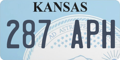 KS license plate 287APH