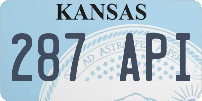 KS license plate 287API