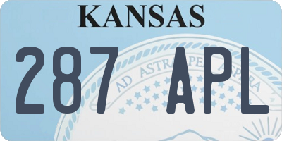 KS license plate 287APL