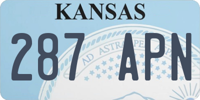 KS license plate 287APN