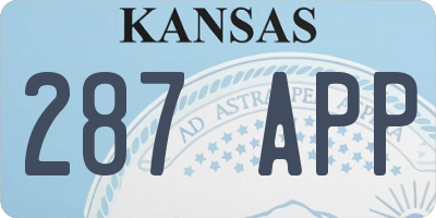 KS license plate 287APP