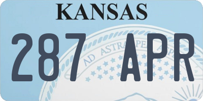 KS license plate 287APR
