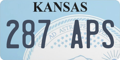KS license plate 287APS