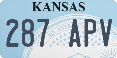 KS license plate 287APV