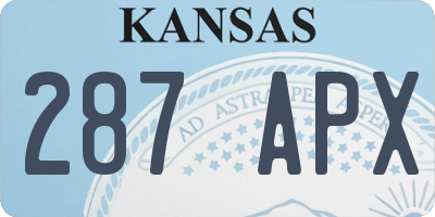 KS license plate 287APX