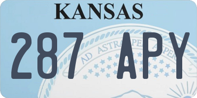 KS license plate 287APY