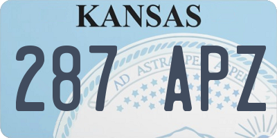 KS license plate 287APZ