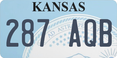 KS license plate 287AQB