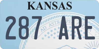 KS license plate 287ARE