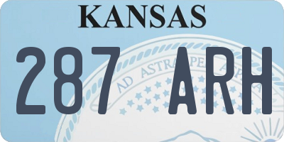 KS license plate 287ARH