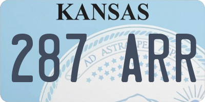 KS license plate 287ARR