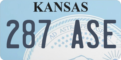 KS license plate 287ASE