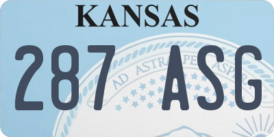 KS license plate 287ASG