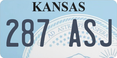 KS license plate 287ASJ