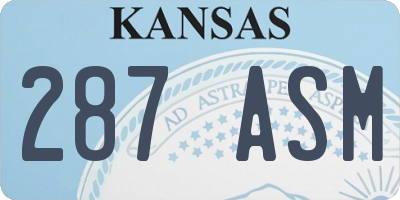 KS license plate 287ASM