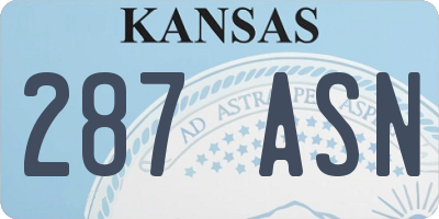 KS license plate 287ASN