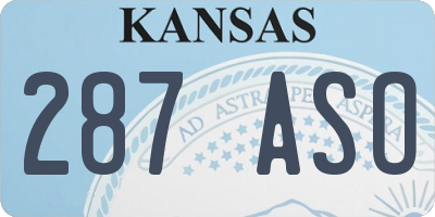 KS license plate 287ASO