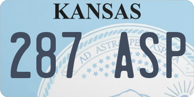 KS license plate 287ASP