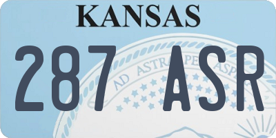 KS license plate 287ASR