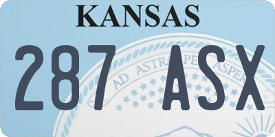 KS license plate 287ASX