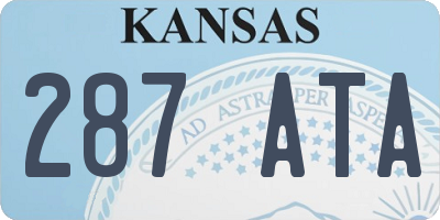 KS license plate 287ATA