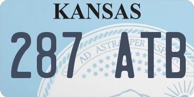KS license plate 287ATB