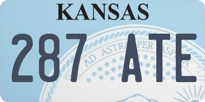 KS license plate 287ATE