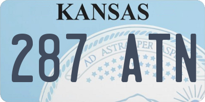 KS license plate 287ATN