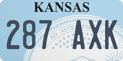 KS license plate 287AXK