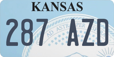 KS license plate 287AZD