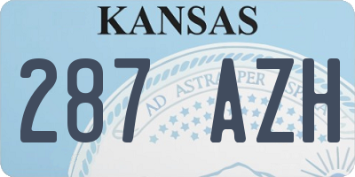 KS license plate 287AZH