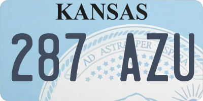 KS license plate 287AZU