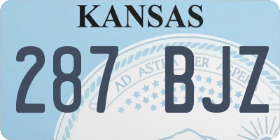 KS license plate 287BJZ